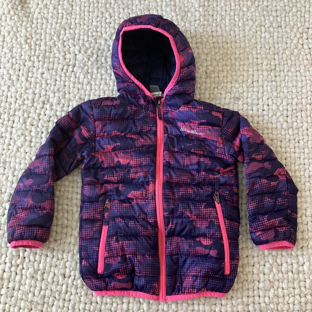 Eddie Bauer Jacket XXS (Sz 4) ZIp Quilted Puffer Jacket 75% Down